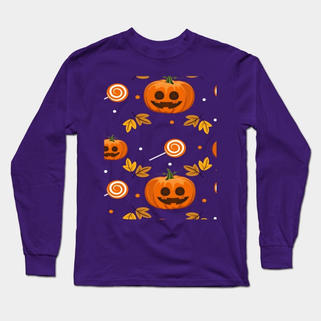 Halloween pattern Long Sleeve T-Shirt by DragonTees